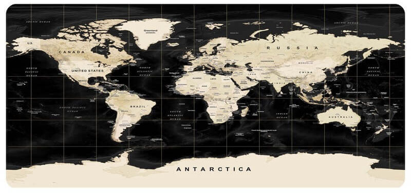 World Map Gaming Mouse Pad