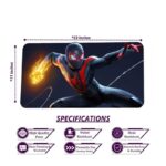 Spiderman Gaming Mouse Pad Miles Morales | Large Anime Mouse Pad | 3mm Thick with Anti-Skid Rubber Base | Size (11 x 23 Inch) - Image 3