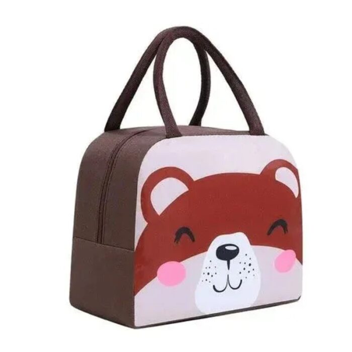 bear insulated bag (1)-min Thermal Insulated Lunch Bag for Girls Boys Students, Small Cartoon Insulated Lunchbag Waterproof Reusable - Image 1