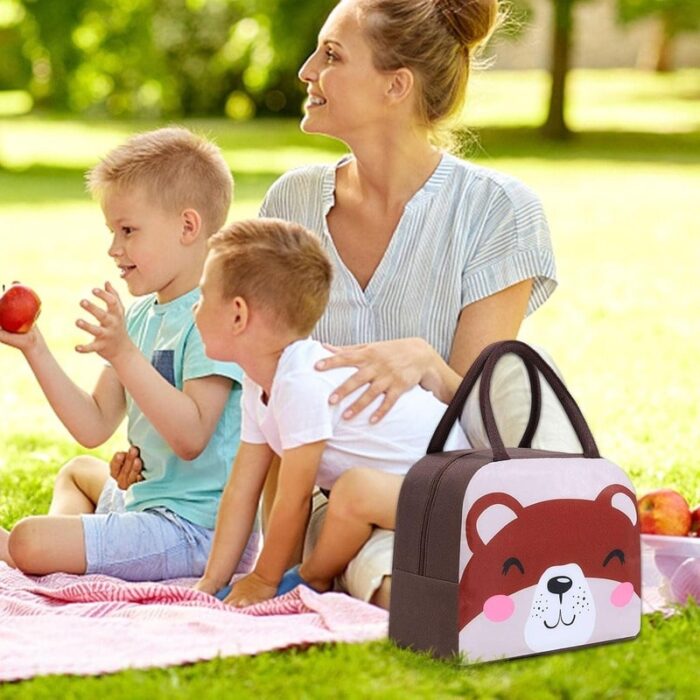Thermal Insulated Lunch Bag for Girls Boys Students, Small Cartoon Insulated Lunchbag Waterproof Reusable - Image 5