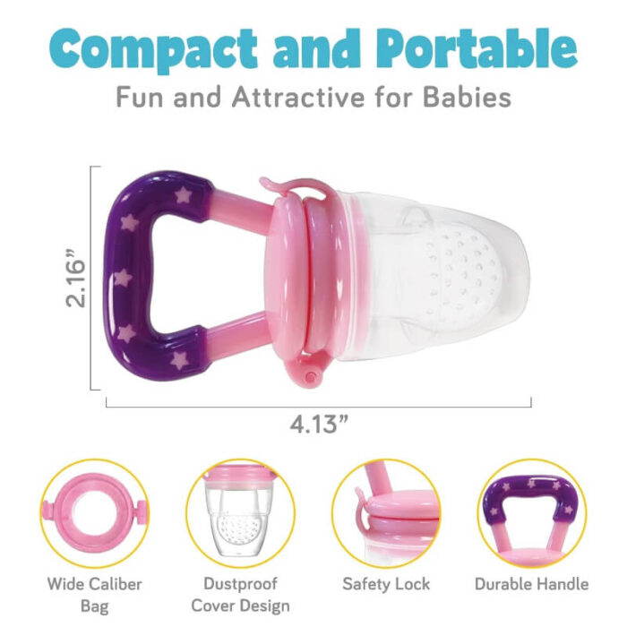 fruit feeder (3) SHUBONIK Baby Fruit Feeder Pacifier β Safe Silicone Nibbler for Newborns & Infants | BPA-Free Fresh Food Feeder for Teething & Weaning - Image 5